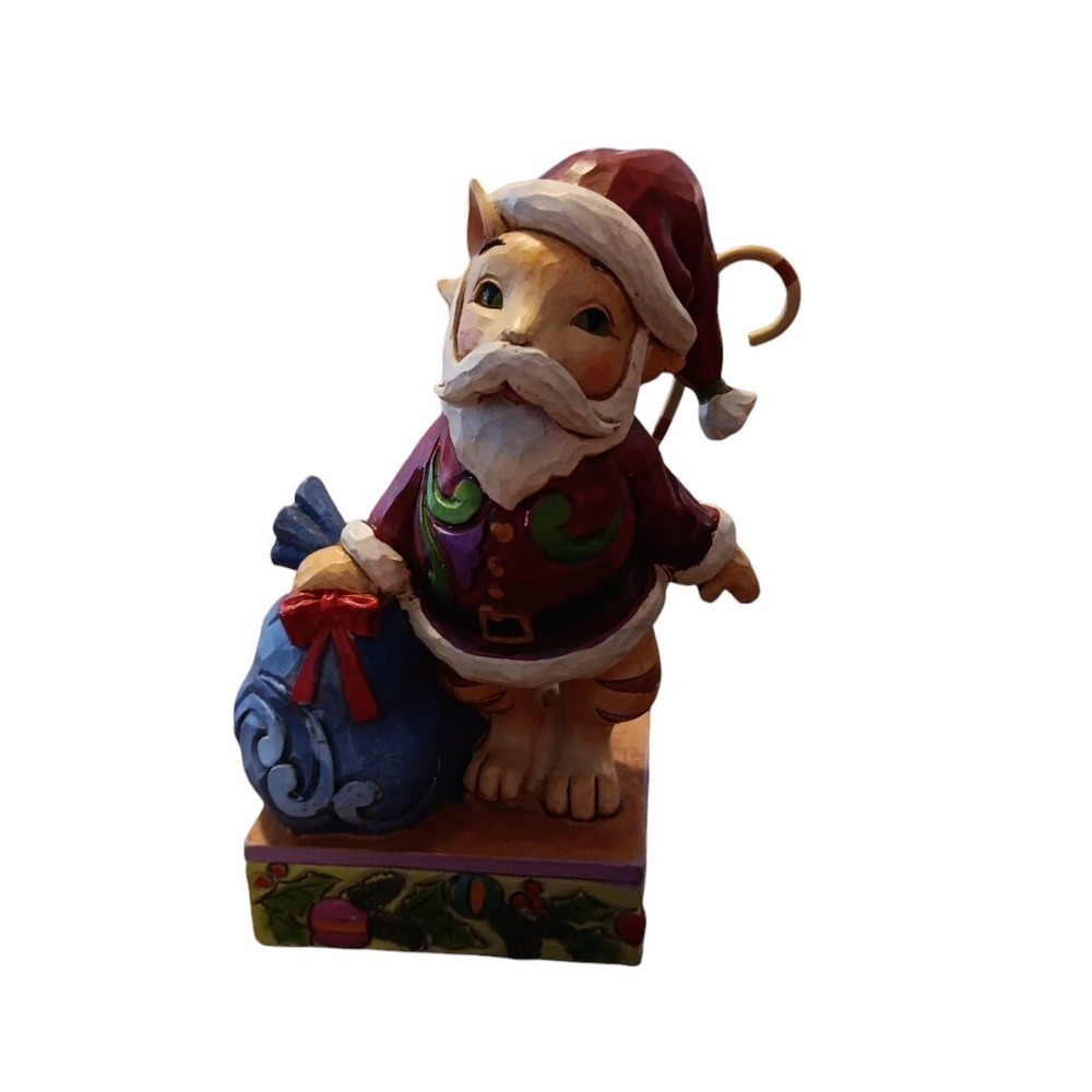 Jim Shore Heartwood Creek JOLLY OLD SANTA PAWS Christmas Cat 2013